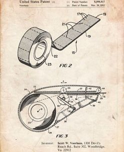 PP1133-Vintage Parchment White Out Tape Patent Poster