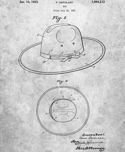 PP1134-Slate Wide Brimmed Hat 1937 Patent Poster