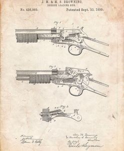 PP1135-Vintage Parchment Winchester Model 1890 Gun Patent