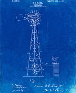 PP1137-Faded Blueprint Windmill 1906 Patent Poster