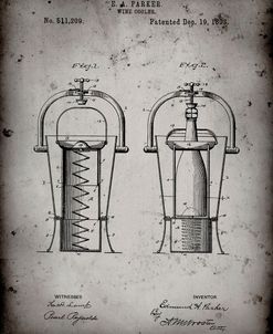 PP1138-Faded Grey Wine Cooler 1893 Patent Poster
