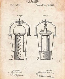 PP1138-Vintage Parchment Wine Cooler 1893 Patent Poster