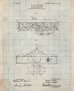 PP1139-Antique Grid Parchment Wright Brother’s Aeroplane Patent