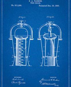 PP1138-Blueprint Wine Cooler 1893 Patent Poster
