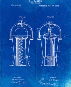 PP1138-Faded Blueprint Wine Cooler 1893 Patent Poster