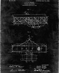 PP1139-Black Grunge Wright Brother’s Aeroplane Patent