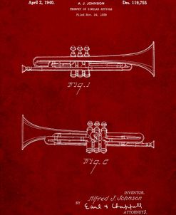 PP1140-Burgundy York Trumpet 1939 Patent Poster