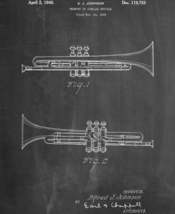 PP1140-Chalkboard York Trumpet 1939 Patent Poster