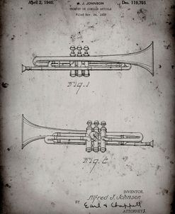 PP1140-Faded Grey York Trumpet 1939 Patent Poster