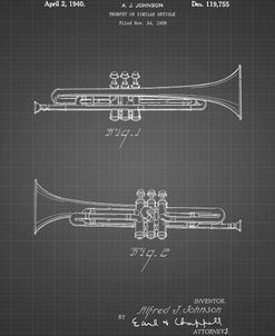 PP1140-Black Grid York Trumpet 1939 Patent Poster