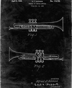 PP1140-Black Grunge York Trumpet 1939 Patent Poster