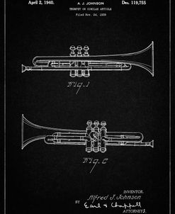 PP1140-Vintage Black York Trumpet 1939 Patent Poster