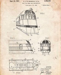 PP1141-Vintage Parchment Zephyr Train Patent Poster