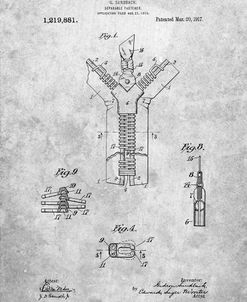 PP1143-Slate Zipper 1917 Patent Poster