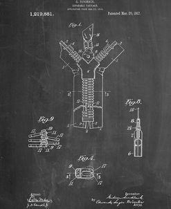 PP1143-Chalkboard Zipper 1917 Patent Poster