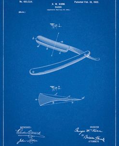 PP1178-Blueprint Straight Razor Patent Poster