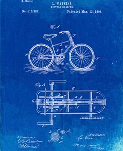 PP51-Faded Blueprint Bicycle Gearing 1894 Patent Poster