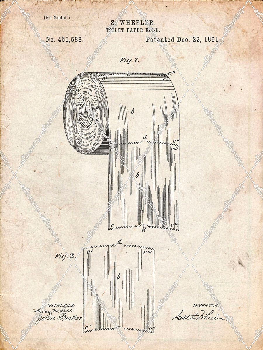 PP53-Vintage Parchment Toilet Paper Patent