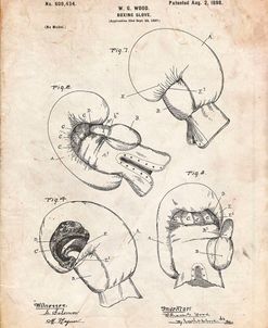 PP58-Vintage Parchment Vintage Boxing Glove 1898 Patent Poster