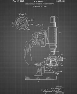 PP64-Black Grid Antique Microscope Patent Poster