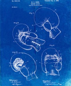 PP58-Faded Blueprint Vintage Boxing Glove 1898 Patent Poster