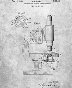PP64-Slate Antique Microscope Patent Poster