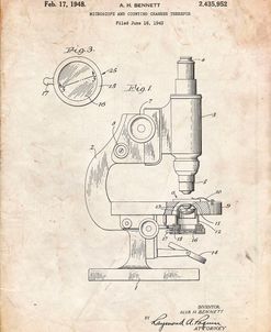 PP64-Vintage Parchment Antique Microscope Patent Poster