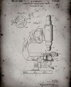 PP64-Faded Grey Antique Microscope Patent Poster