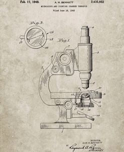 PP64-Sandstone Antique Microscope Patent Poster