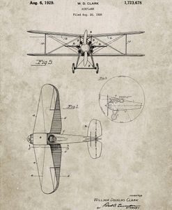 PP68-Sandstone Staggered Biplane Aircraft Patent Poster
