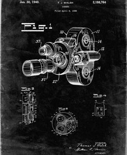 PP72-Black Grunge Bell and Howell Color Filter Camera Patent Poster