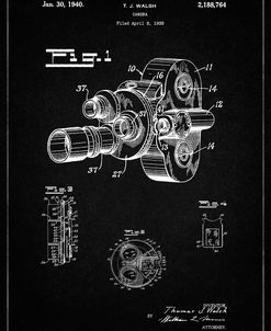 PP72-Vintage Black Bell and Howell Color Filter Camera Patent Poster