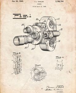 PP72-Vintage Parchment Bell and Howell Color Filter Camera Patent Poster