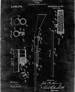 PP74-Black Grunge Ithaca Shotgun Patent Poster