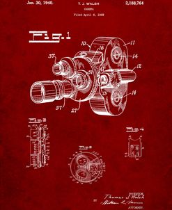 PP72-Burgundy Bell and Howell Color Filter Camera Patent Poster