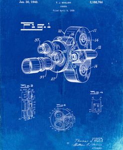 PP72-Faded Blueprint Bell and Howell Color Filter Camera Patent Poster
