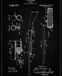 PP74-Vintage Black Ithaca Shotgun Patent Poster