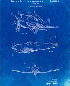 PP82-Faded Blueprint Contra Propeller Low Wing Airplane Patent