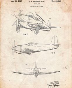 PP82-Vintage Parchment Contra Propeller Low Wing Airplane Patent