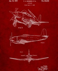 PP82-Burgundy Contra Propeller Low Wing Airplane Patent