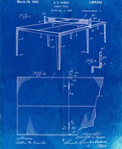 PP92-Faded Blueprint Table Tennis Patent Poster