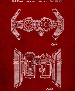 PP102-Burgundy Star Wars TIE Bomber Patent Poster