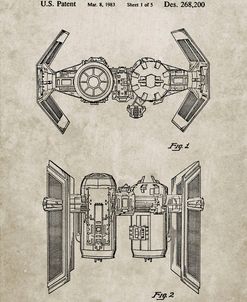 PP102-Sandstone Star Wars TIE Bomber Patent Poster
