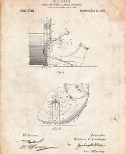 PP103-Vintage Parchment Ludwig Kickdrum and Cymbal Poster