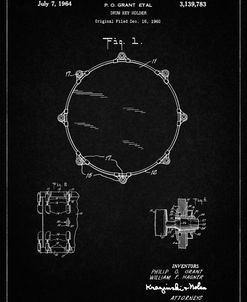 PP105-Vintage Black Drum Key Holder Patent Poster