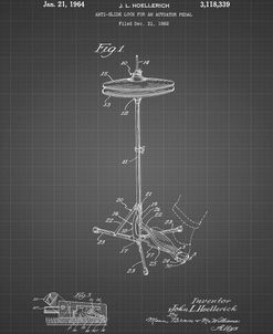PP106-Black Grid Hi Hat Cymbal Stand and Pedal Patent Poster