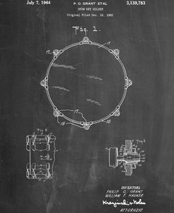 PP105-Chalkboard Drum Key Holder Patent Poster