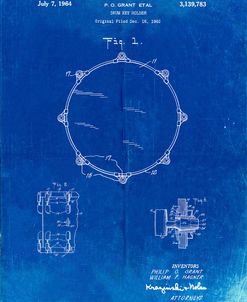 PP105-Faded Blueprint Drum Key Holder Patent Poster