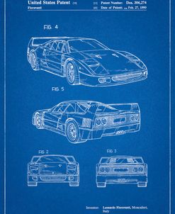 PP108-Blueprint Ferrari 1990 F40 Patent Poster