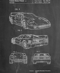PP108-Chalkboard Ferrari 1990 F40 Patent Poster
